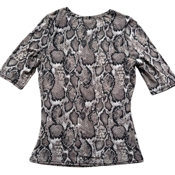 Afrm Snake Print lightweight Top S Short Sleeve Polyester/Spandex Women's Stylis - Picture 2 of 8